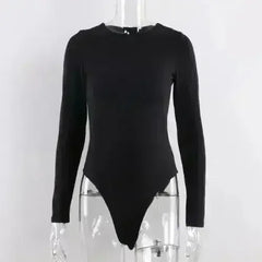 O Neck Long Sleeve Bodysuit - Femstylo
