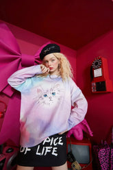 Cat Gradient Tie Dye Women Casual Knit Pullover Sweaters,Spring - Femstylo