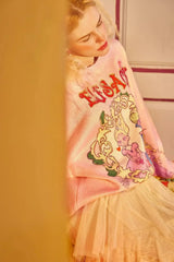 Harajuku Cartoon Jacquard Casual Pullover Knit Sweaters Women,Spring - Femstylo