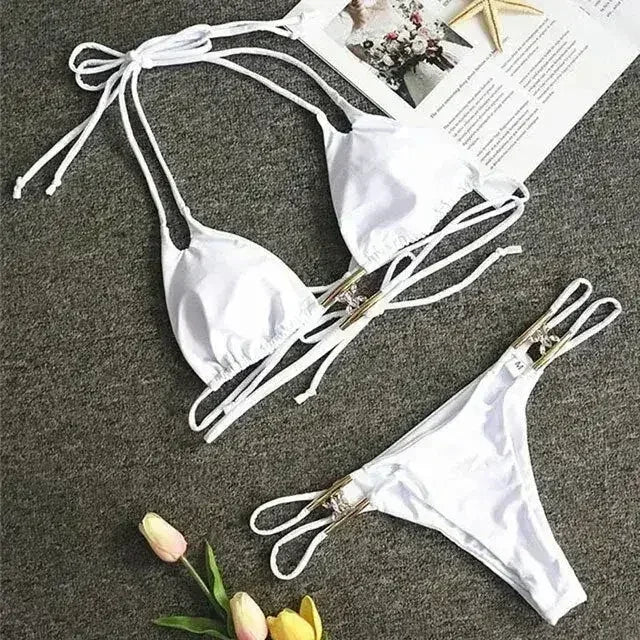 Bikini Jewelled Rhinestones Luxury Diamond Bikini Women Swimwear - Femstylo