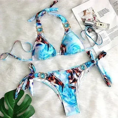 Bikini Jewelled Rhinestones Luxury Diamond Bikini Women Swimwear - Femstylo