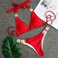 Bikini Jewelled Rhinestones Luxury Diamond Bikini Women Swimwear - Femstylo