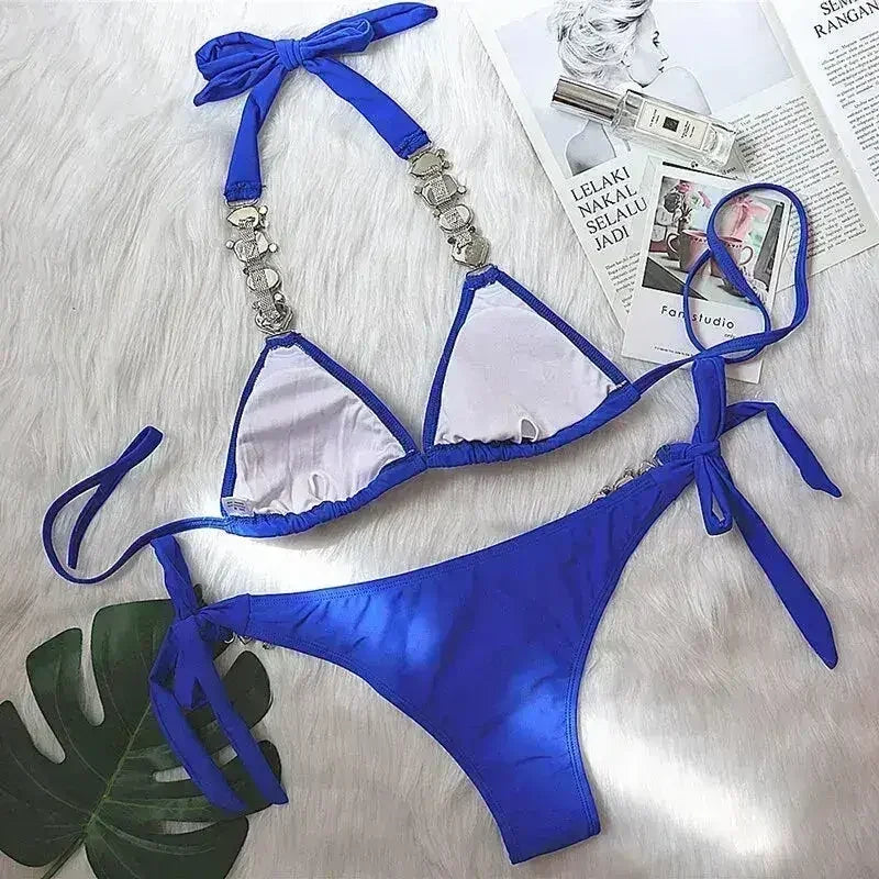 Bikini Jewelled Rhinestones Luxury Diamond Bikini Women Swimwear - Femstylo