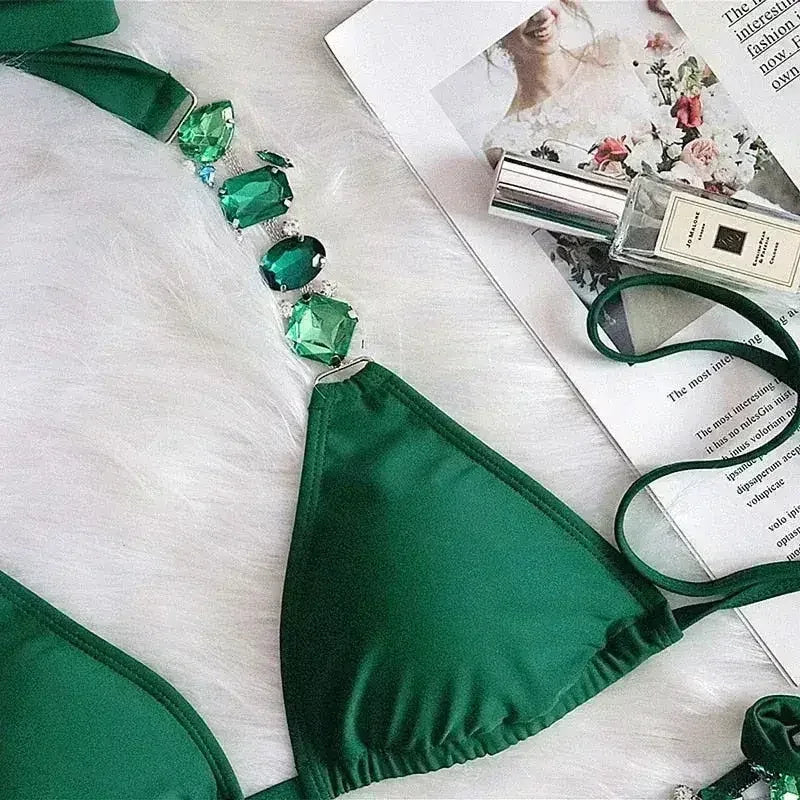 Bikini Jewelled Rhinestones Luxury Diamond Bikini Women Swimwear - Femstylo
