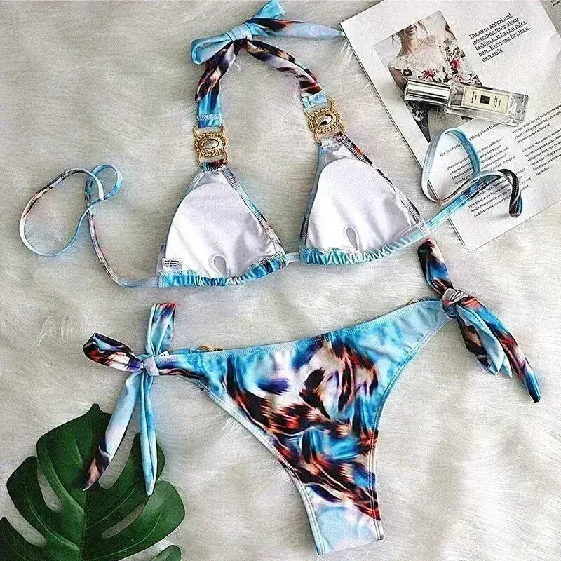 Bikini Jewelled Rhinestones Luxury Diamond Bikini Women Swimwear - Femstylo