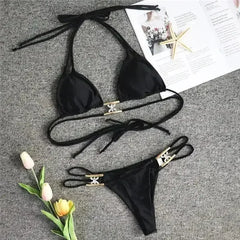 Bikini Jewelled Rhinestones Luxury Diamond Bikini Women Swimwear - Femstylo