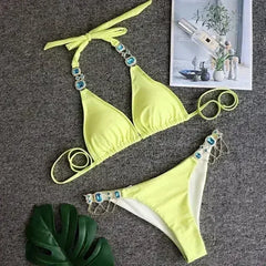 PAYASEN Rhinestone Bikini - Crystal Diamond Swimsuit for Women - Femstylo