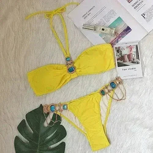 PAYASEN Rhinestone Bikini - Crystal Diamond Swimsuit for Women - Femstylo