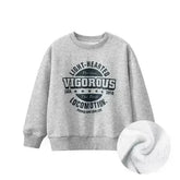 Arrival Fleece-lined Pullover Hoodie with Letter Design for Big Boys - Femstylo