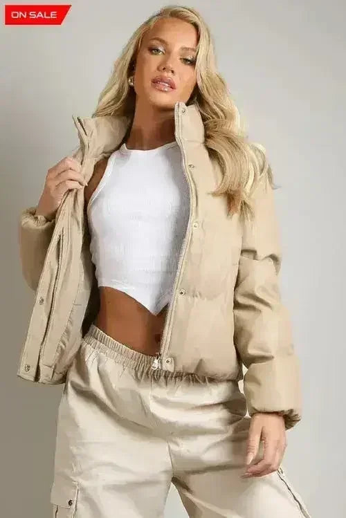PU Boxy Puffer Jacket - Femstylo