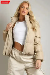 PU Boxy Puffer Jacket - Femstylo