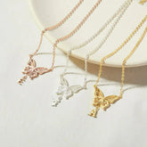 Custom Letter Necklace, Initial Jewelry, Initial Butterfly Necklace - Femstylo