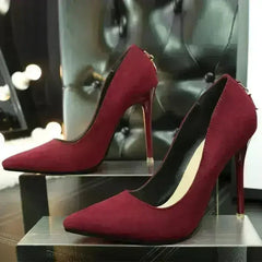 Multi color solid pumps women super high pumps suede stiletto fashion - Femstylo
