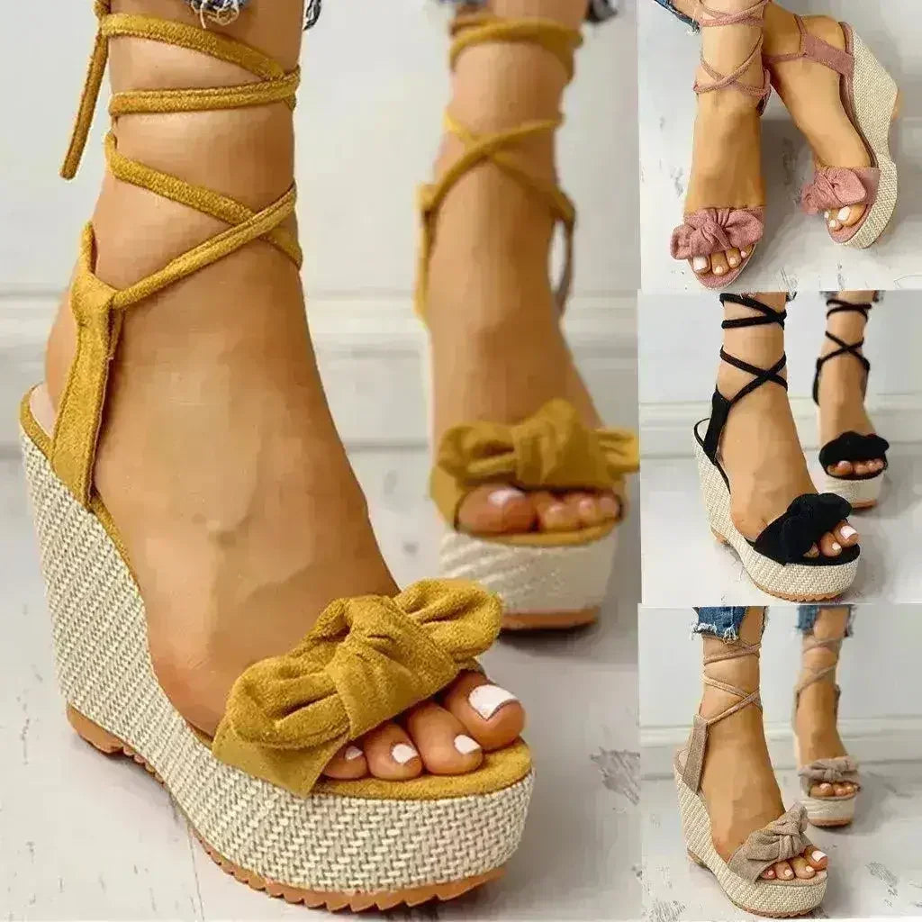Women Sandals Wedges Shoes High Heels Casual Platform Fashion Sweet - Femstylo
