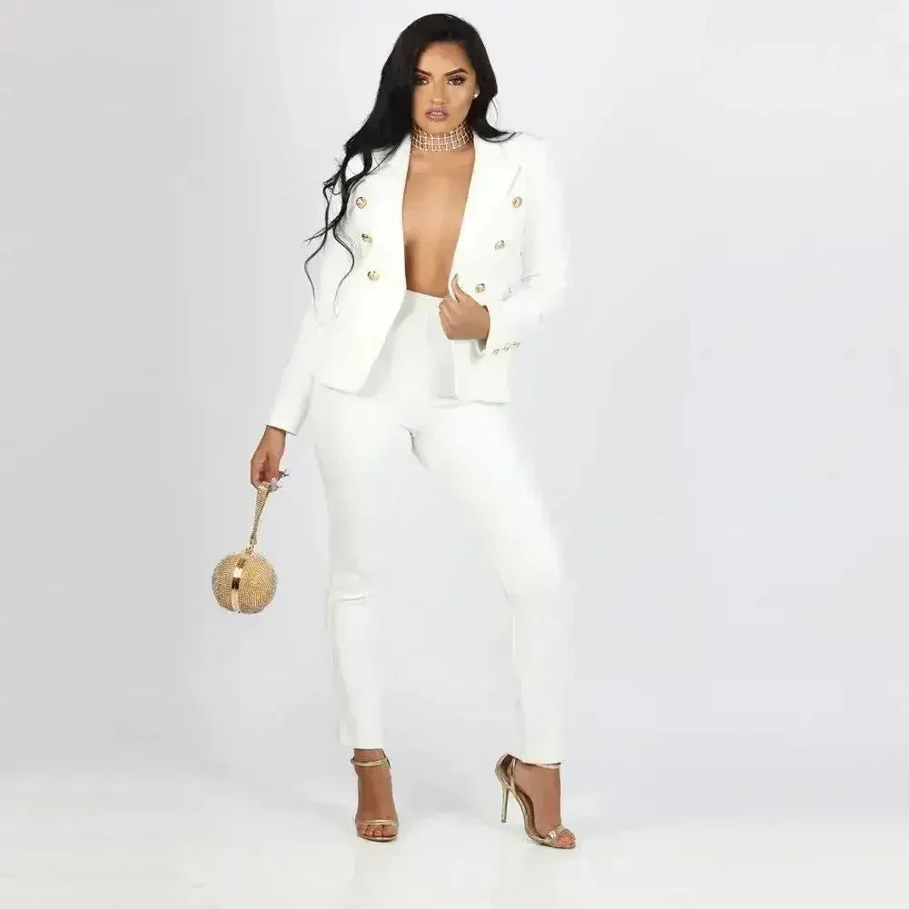 Women's Suits & Blazers Single Breasted Elegant Autumn Spring Solid - Femstylo