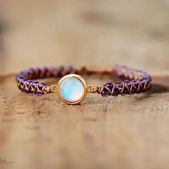 Radiant Amethyst Opal Charm Bracelet - Femstylo