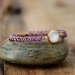 Radiant Amethyst Opal Charm Bracelet - Femstylo