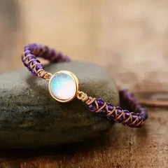 Radiant Amethyst Opal Charm Bracelet - Femstylo