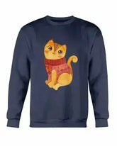 Winter Cat Sweatshirt - Gildan Crewneck Fleece Top | Femstylo - Femstylo