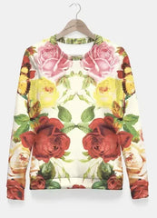 Vintage flowers illustration Fitted Waist Sweater - Femstylo