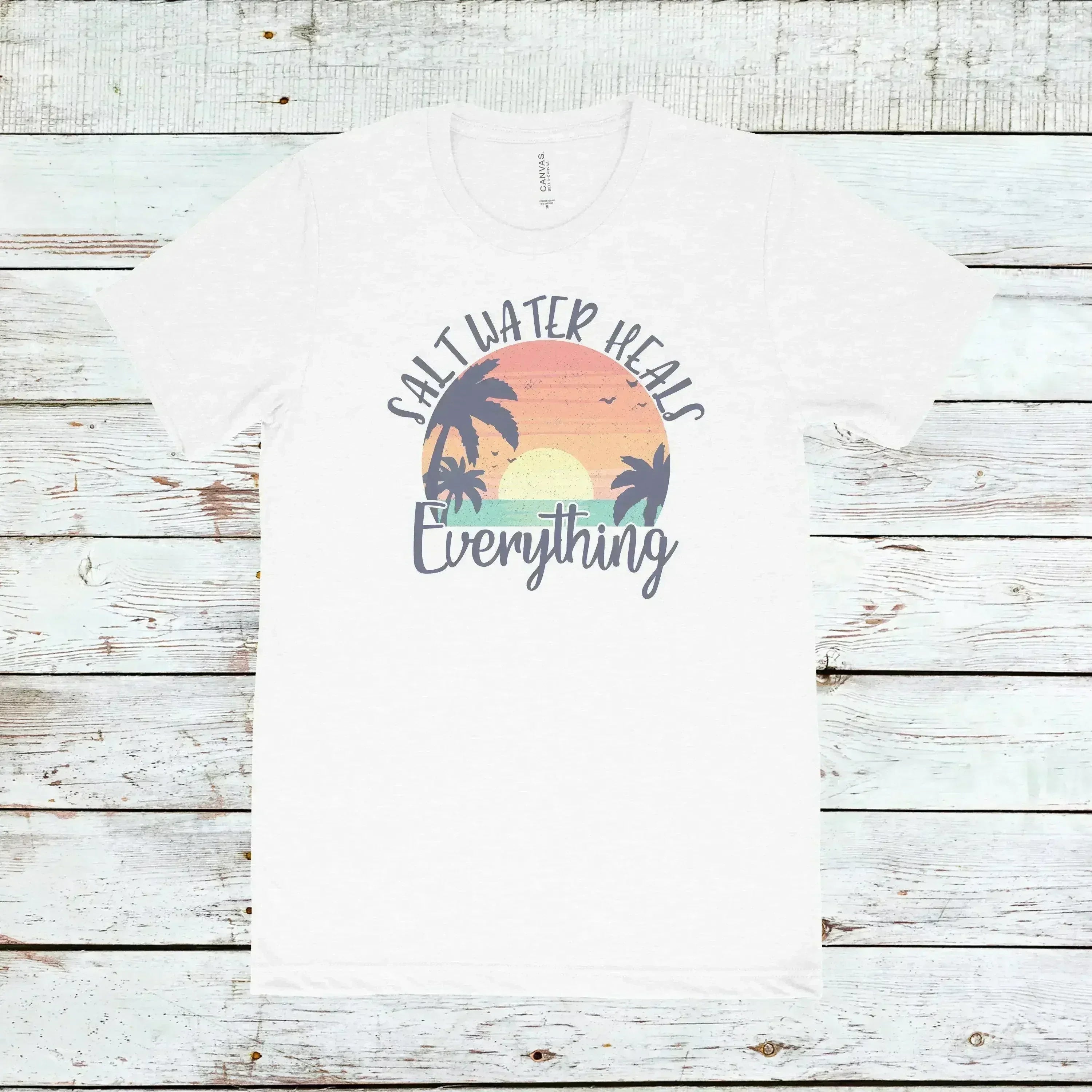 Salt Water Heals Everything Retro Tee - Femstylo