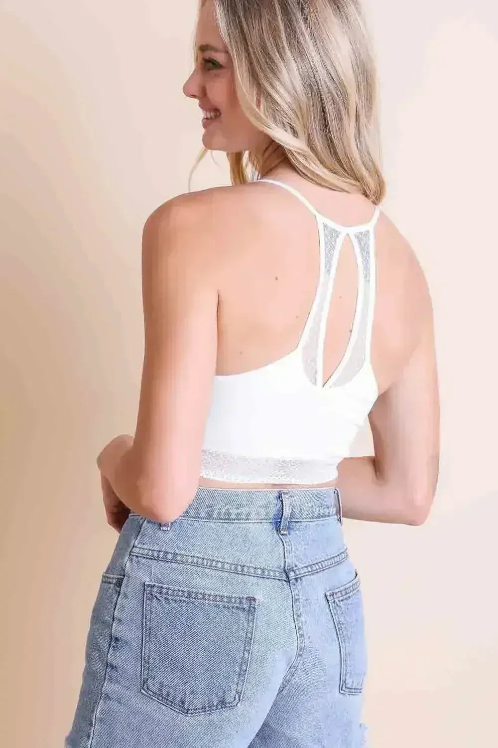 Seamless Polkadot Lace Trim Bralette - Femstylo