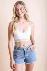 Seamless Polkadot Lace Trim Bralette - Femstylo