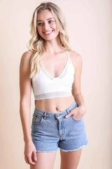 Seamless Polkadot Lace Trim Bralette - Femstylo