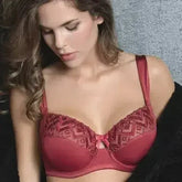Sassa Bordeaux Semi-Sheer Full Figure Bra - Femstylo