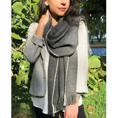Andes Charcoal Baby Alpaca Scarf - Femstylo