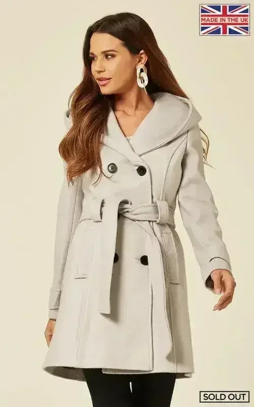 Slim Fit Shawl Hooded Coat (1325) - Femstylo