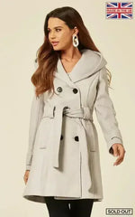 Slim Fit Shawl Hooded Coat (1325) - Femstylo