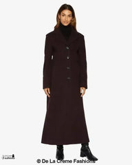 Slim Fit Wool Blend Longline Maxi Coat (1816) - Femstylo