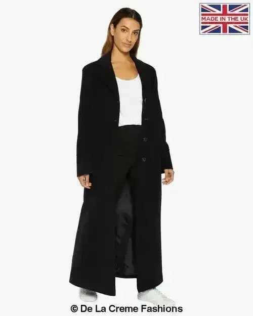 Slim Fit Wool Blend Longline Maxi Coat (1816) - Femstylo