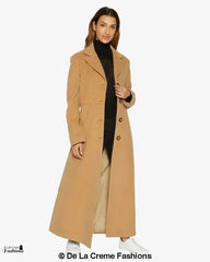 Slim Fit Wool Blend Longline Maxi Coat (1816) - Femstylo
