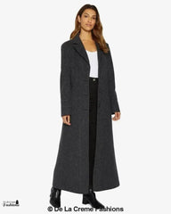 Slim Fit Wool Blend Longline Maxi Coat (1816) - Femstylo