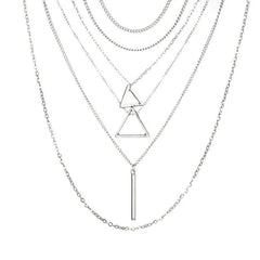 Double Triangle Multilayer Necklace