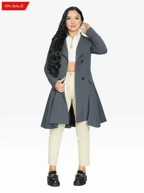Spring/Summer Double Breasted Skater Coat (1102-SP) - Femstylo