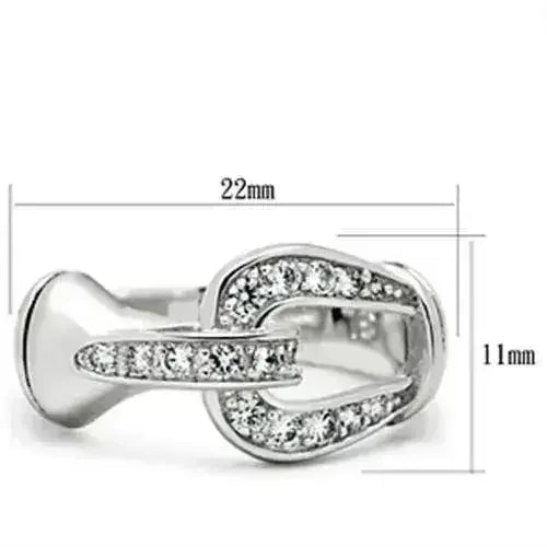 SS050 - Silver 925 Sterling Silver Ring with AAA Grade CZ in Clear - Femstylo