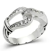 SS050 - Silver 925 Sterling Silver Ring with AAA Grade CZ in Clear - Femstylo