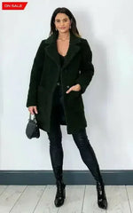 Stud Button Borg Teddy Coat (1905) - Femstylo