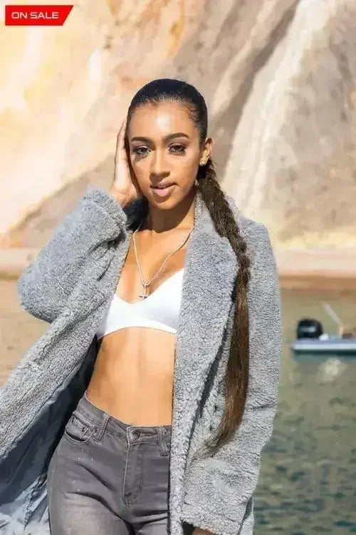 Stud Button Borg Teddy Coat (1905) - Femstylo