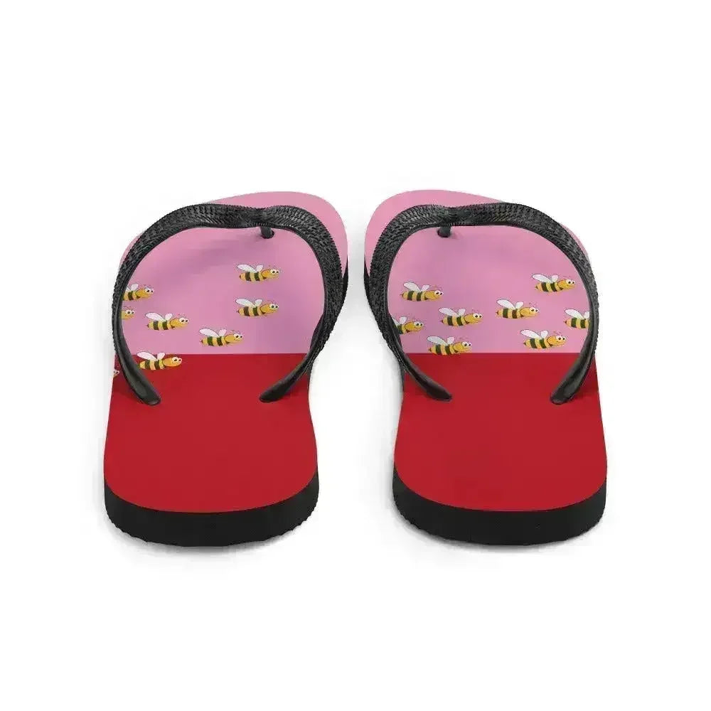 Pink and Red Bee Flip-Flops Adult and Child Flip Flop - Femstylo