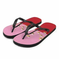 Pink and Red Bee Flip-Flops Adult and Child Flip Flop - Femstylo
