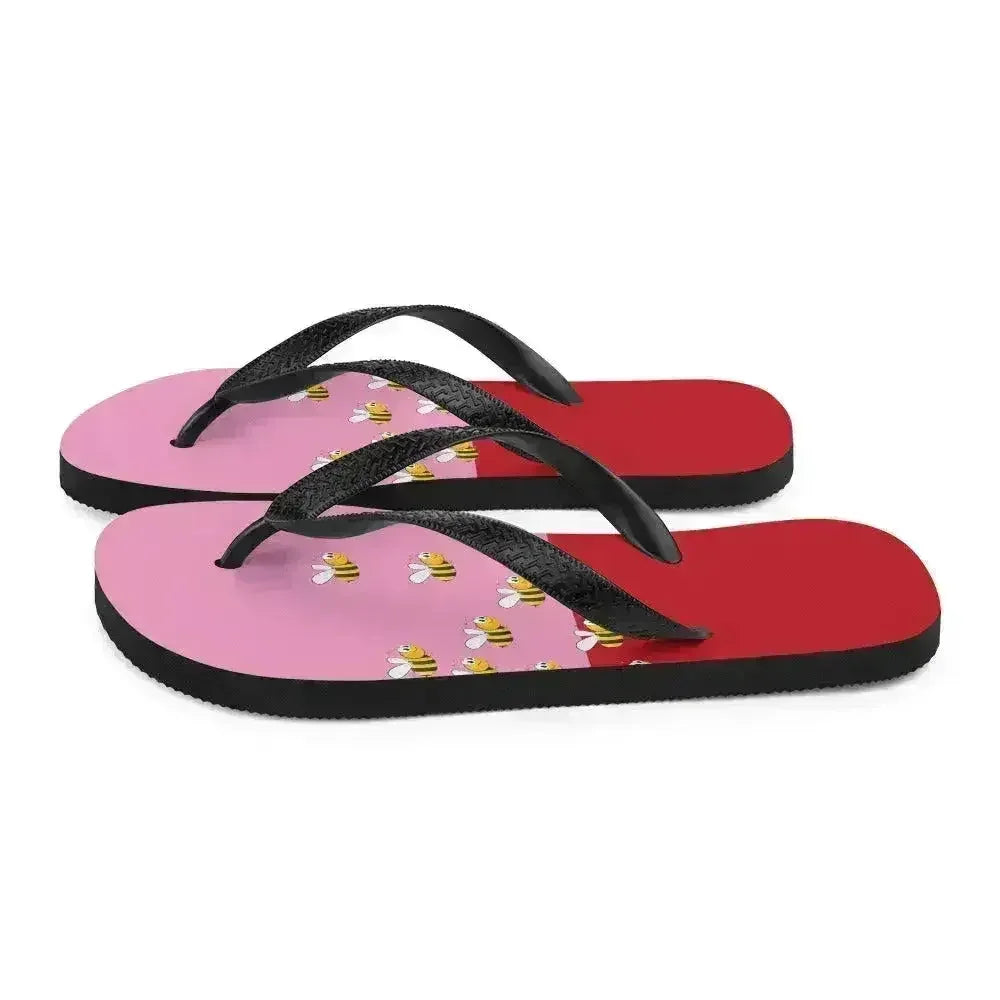 Pink and Red Bee Flip-Flops Adult and Child Flip Flop - Femstylo