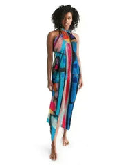 Swimsuit Cover Up Wrap / Sheer Multicolor - Sh7a00u - Femstylo