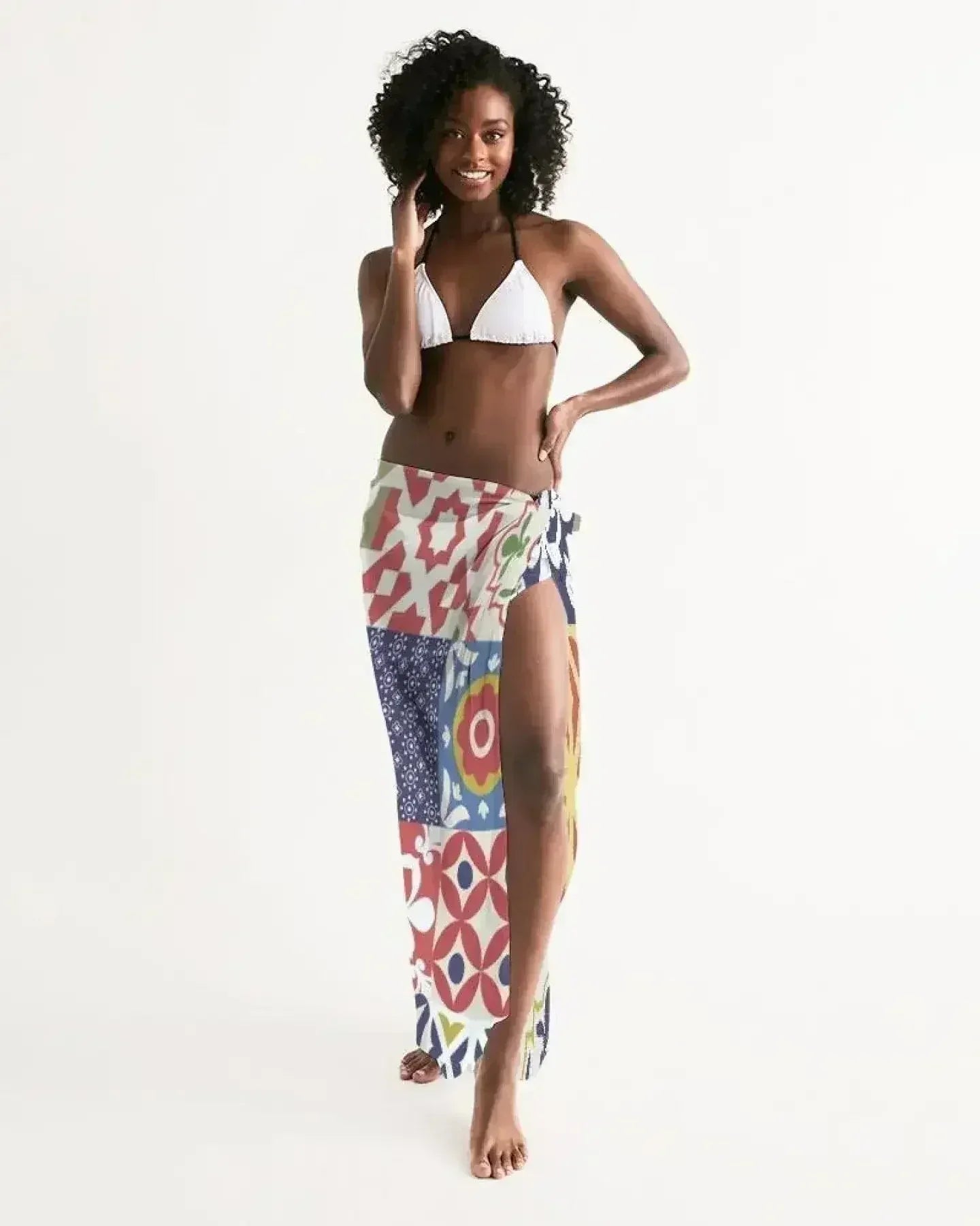 Sheer Swimsuit Cover Up Abstract Print Multicolor - Femstylo