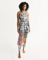 Sheer Swimsuit Cover Up Abstract Print Multicolor - Femstylo