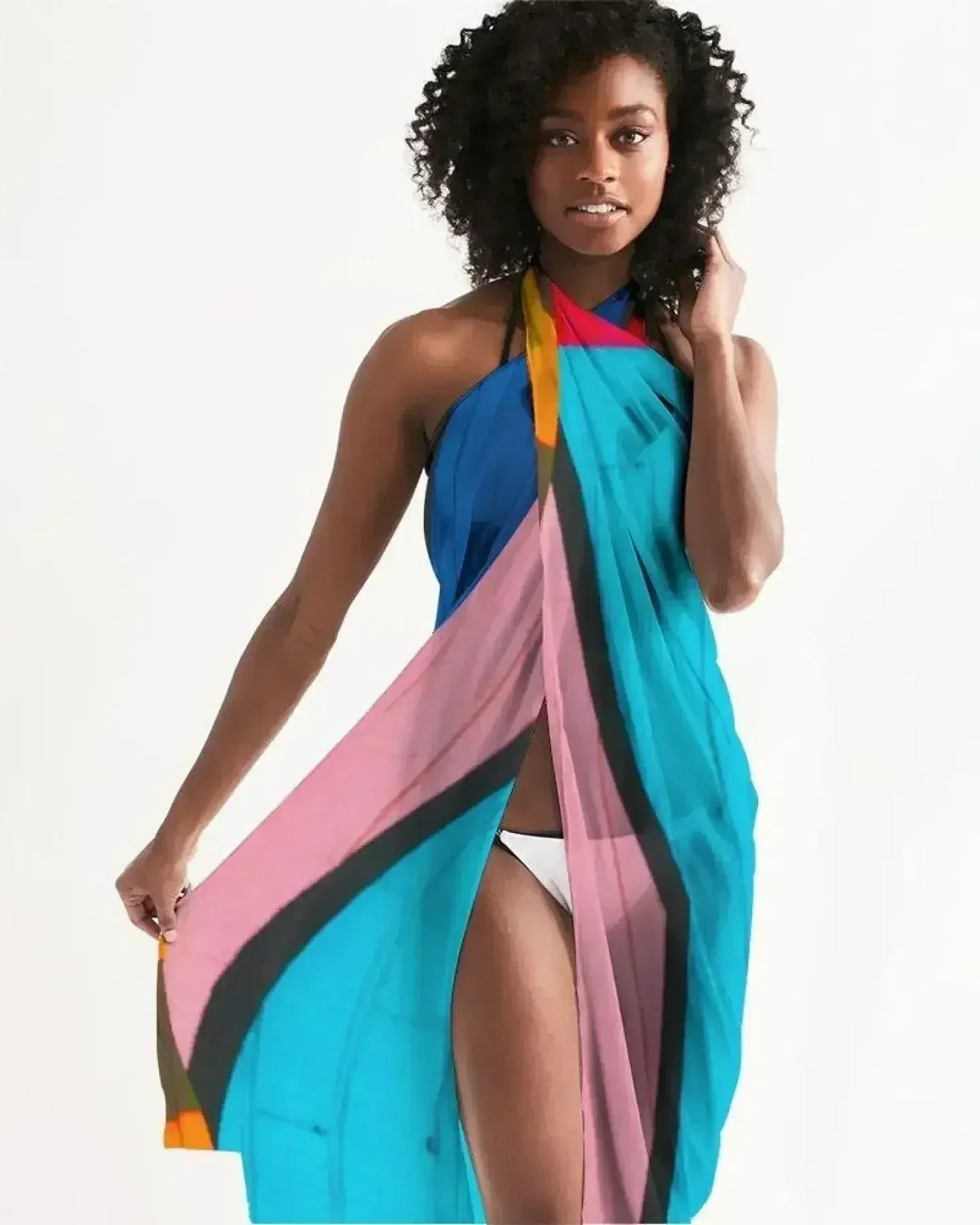 Sheer Colorblock Multicolor Swimsuit Cover Up - Femstylo