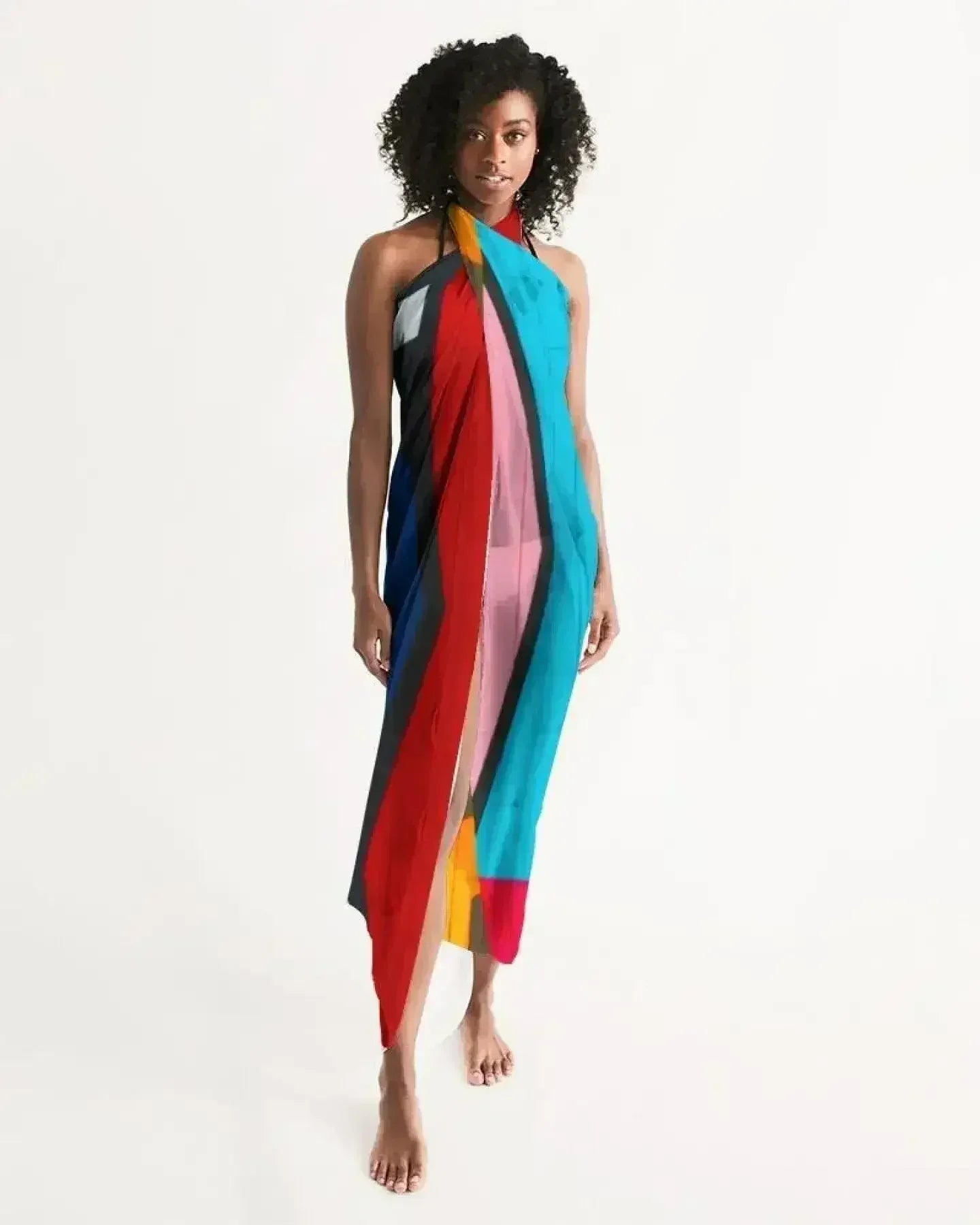 Sheer Colorblock Multicolor Swimsuit Cover Up - Femstylo
